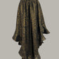 Cabriolet Ruffle Dress /Skirt in Black Onyx Metallic Gold Raw Silk Tweed