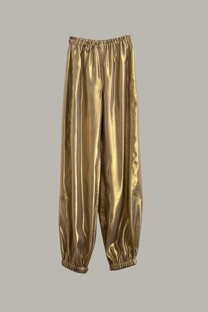 Genie Pant Brass Silk Lamé