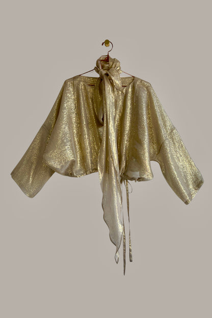 Moonrise Pullover in Silk Chiffon Champagne Gold