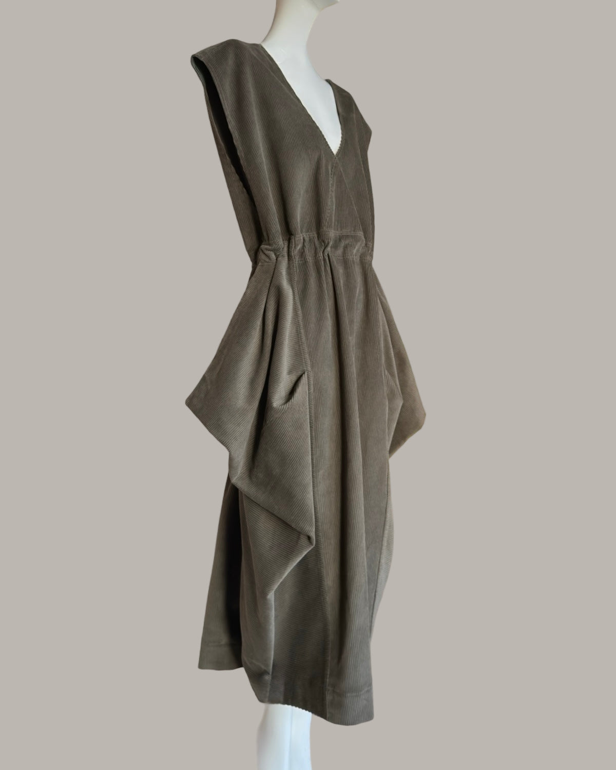 Origami Propeller Dress Sage Cotton Corduroy {Made to Order}