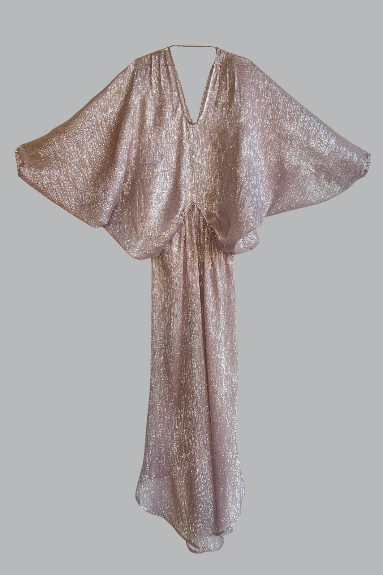 Infinite Mantaray Gown Silk Chiffon Lamé in Champagne {Made to Order}