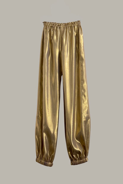 Genie Pant Brass Silk Lamé