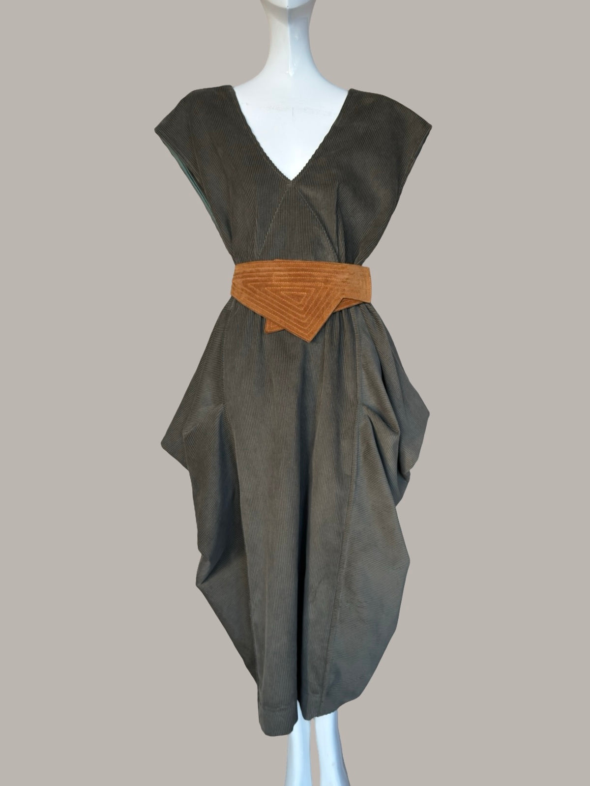 Origami Propeller Dress Indigo Cotton Corduroy {Made to Order}