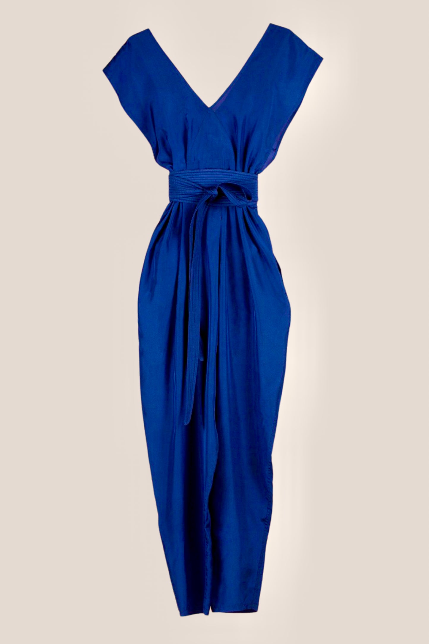 Origami Jumpsuit Royal Blue Parachute Silk {Made to Order}