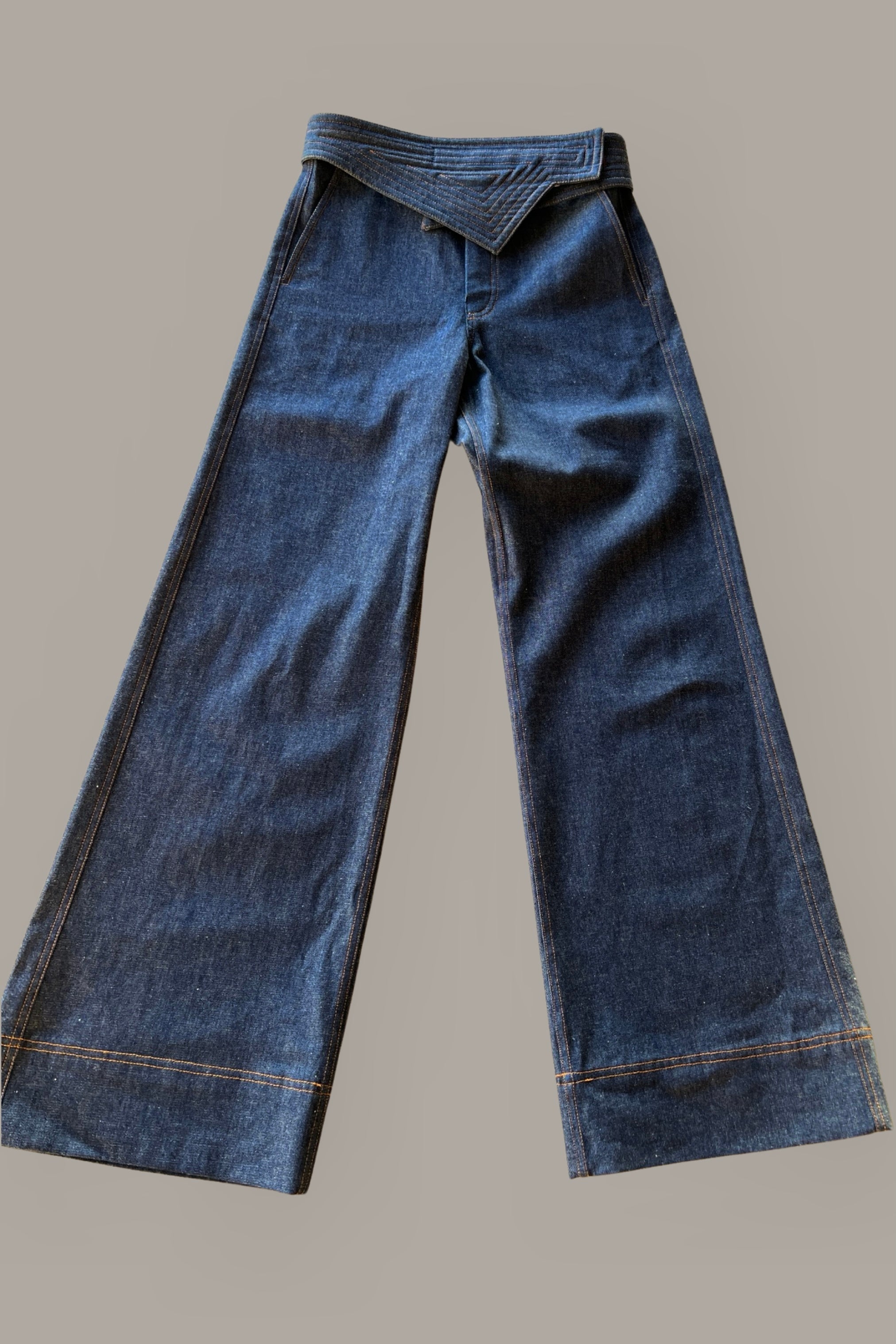 Reversible Asymmetrical Oxide Washed Denim Belt