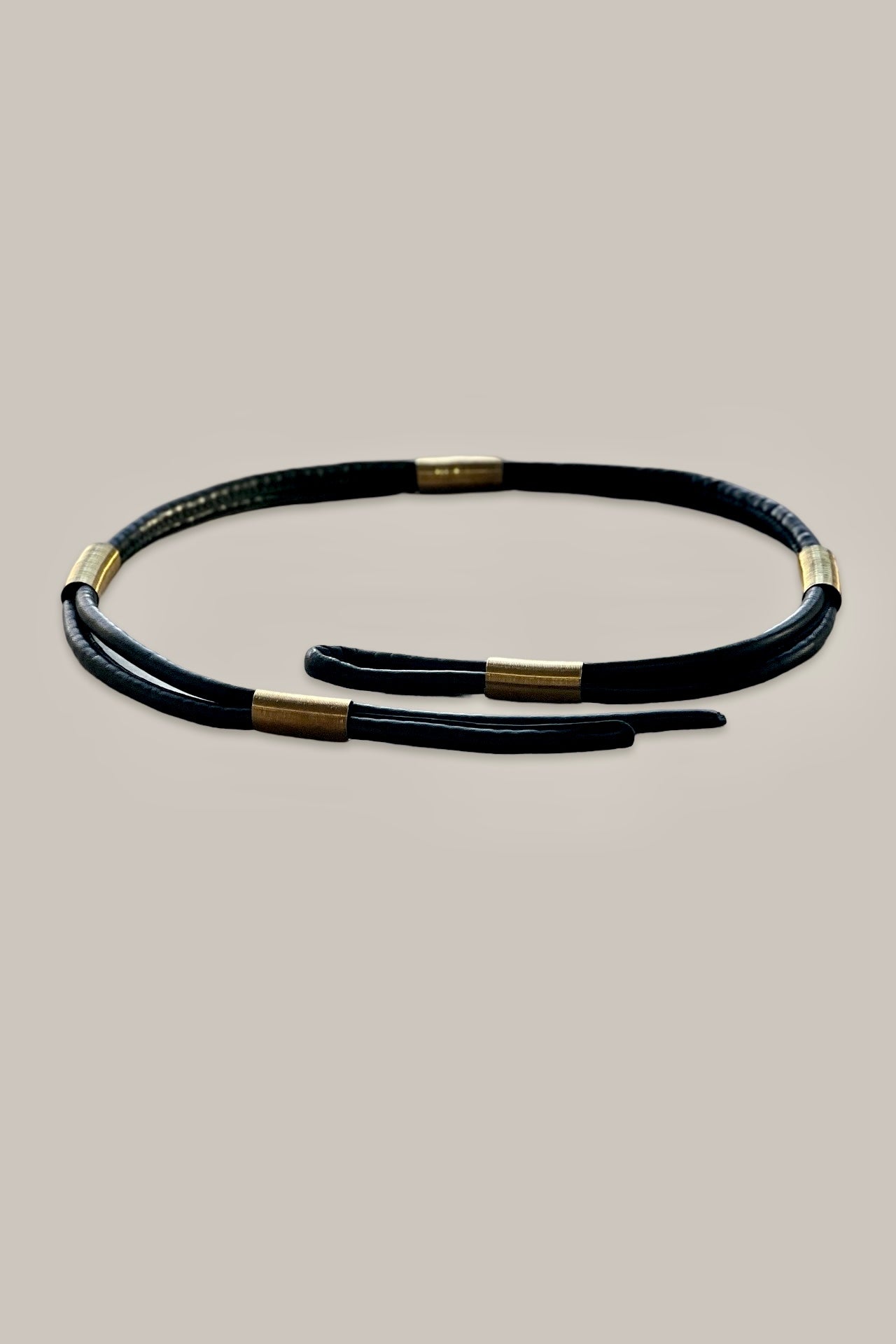 Abacus II Belt Black Leather & Brass