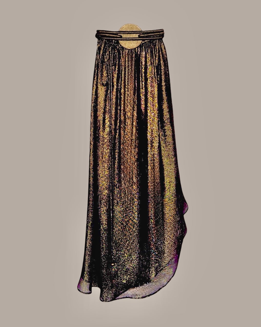 Asymmetrical Convertible Skirt & Dress in Black Gold Silk Lame' {Made to Order}