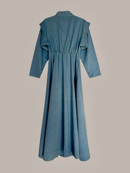 Voyage Coat Dress Piqué Denim