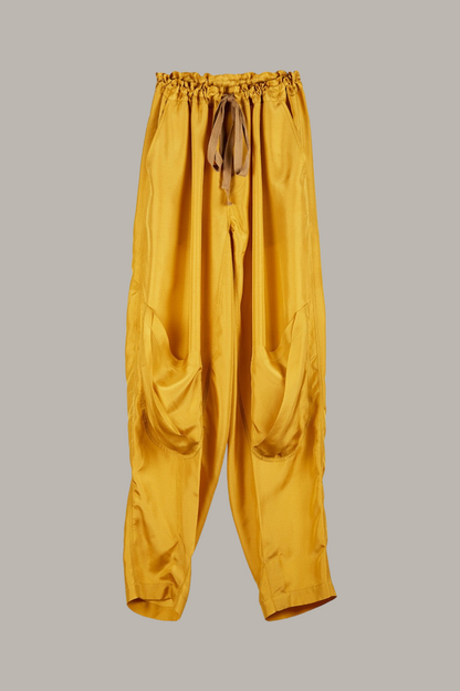 Unisex Ninja Pant in Ochre Parachute Silk {Made to Order}