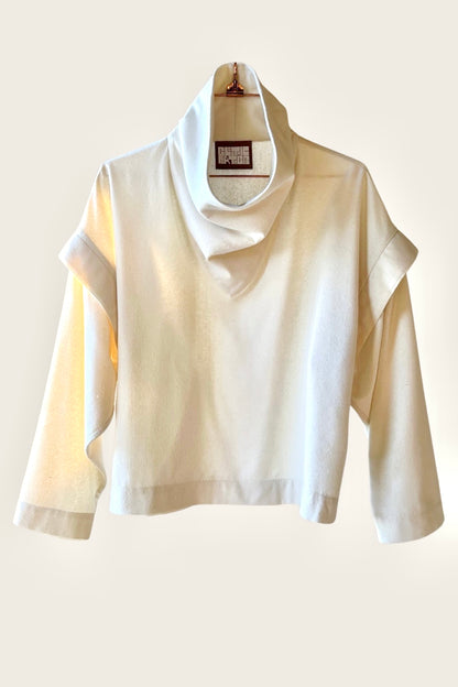 Ninja Pullover Ivory Cream Raw Silk