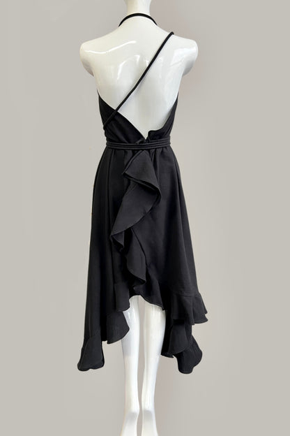 Infinite Ruffle Rope Kaftan in Ecru Silk Chiffon Checks Limited Edition Textile