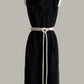 Ninja Shift Dress in Black Kohl Sueded Silk