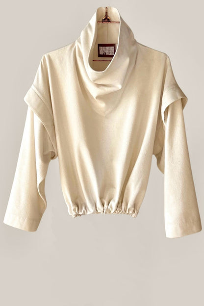 Ninja Pullover Ivory Cream Raw Silk