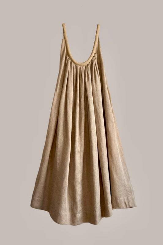 Sahara Chemise Dress Burlap Sand Pebble Linen