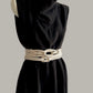 Ninja Shift Dress in Black Kohl Sueded Silk