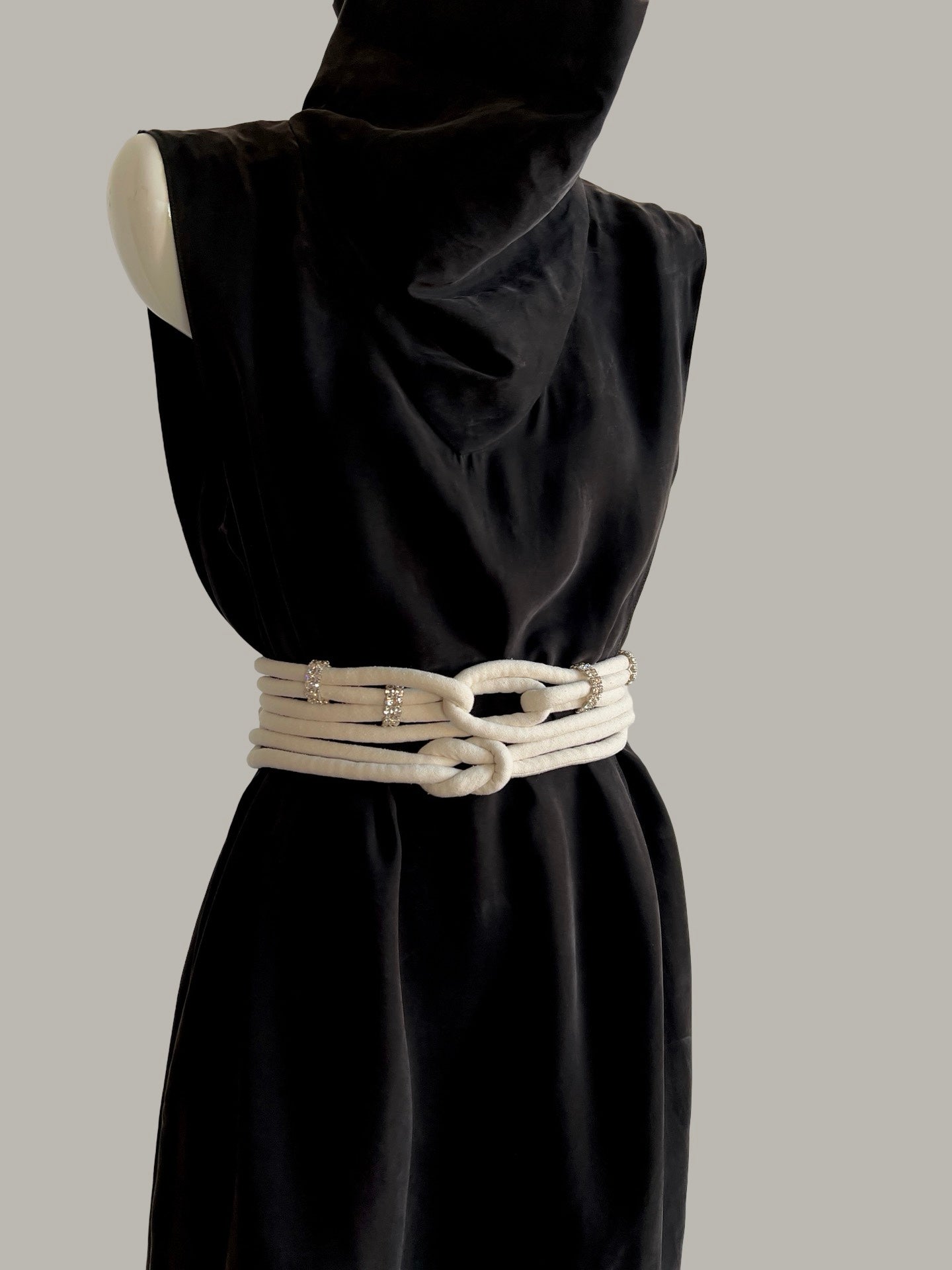 Ninja Shift Dress in Black Kohl Sueded Silk