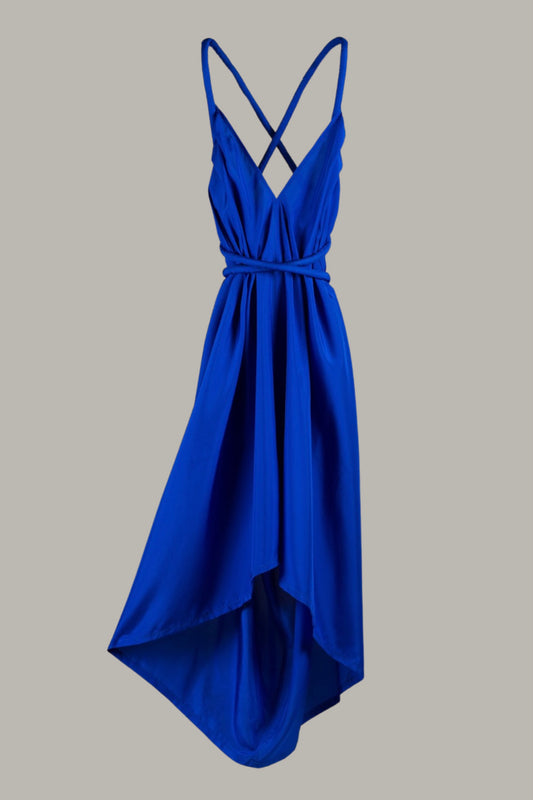 Infinite Rope Dress Royal Blue Parachute Silk {Made to Order}