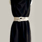 Ninja Shift Dress in Black Kohl Sueded Silk