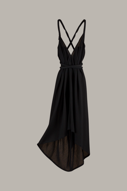 Infinite Rope Dress Black Parachute Silk {Made to Order}