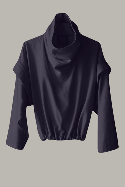 Ninja Pullover Black Kohl Raw Silk