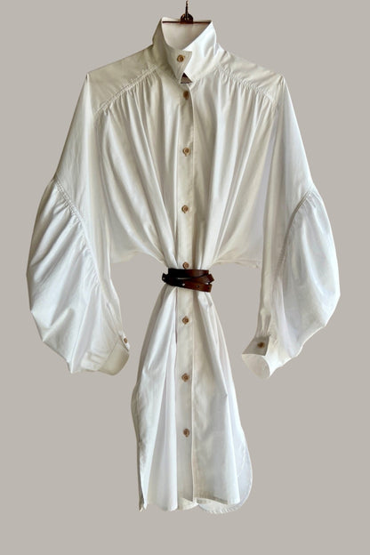 Rimbaud Shirt Dress in White Cotton