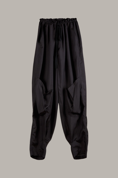 Unisex Ninja Pant in Metallic Black Diamond Silk {Made to Order}
