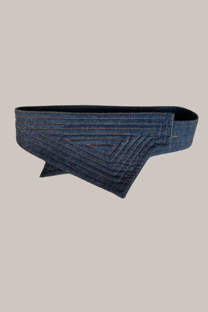 Reversible Asymmetrical Dark Indigo Denim Corset Belt {Made to Order}