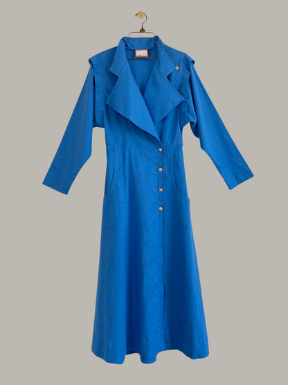 Voyage Coat Dress French Blue Linen/Cotton