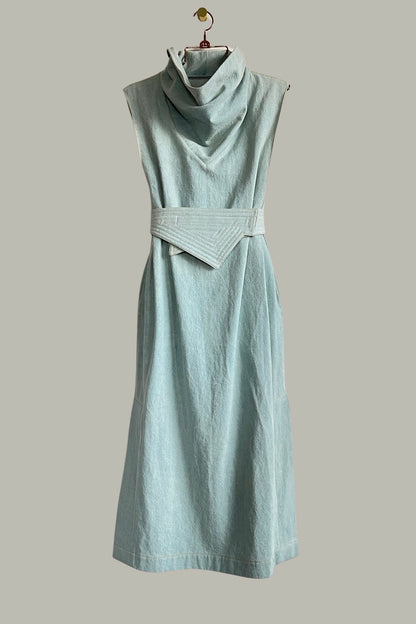 Ninja Shift Dress in Oxide Blue Denim