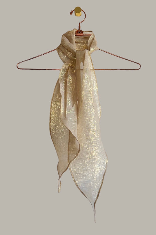 Unisex Infinite Bandeau Ascot Sash in Taupe/Gold Champagne