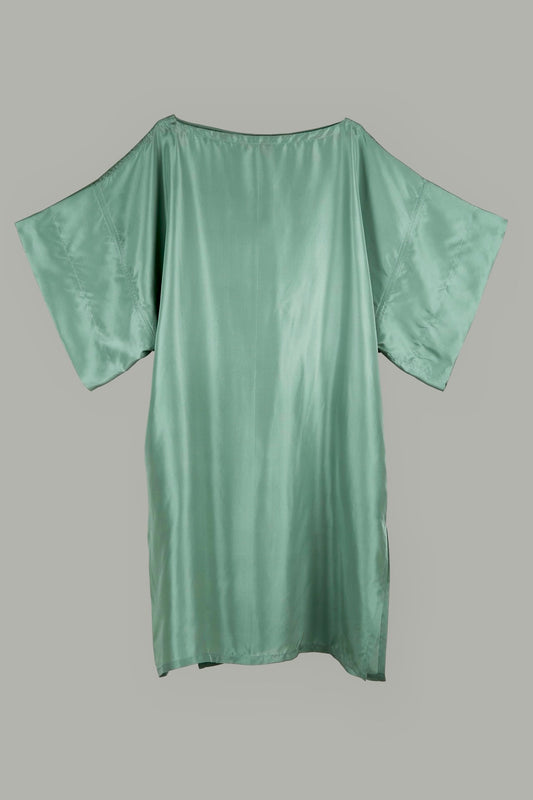 Rectangle Kaftan in Jade Parachute Silk