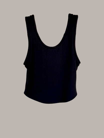 Ona Tank in Black Cotton Knit