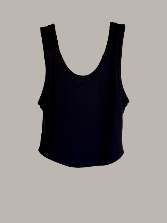 Ona Tank in Black Cotton Knit