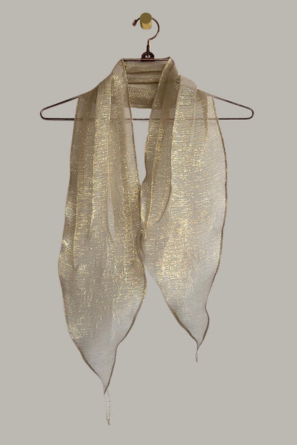 Unisex Infinite Bandeau Ascot Sash in Taupe/Gold Champagne