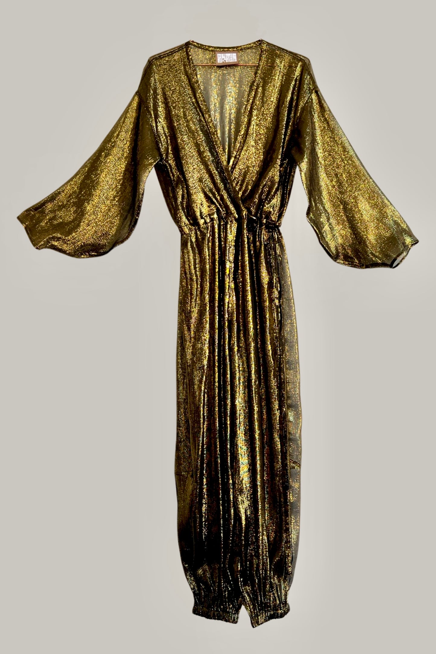 Kimono Jumpsuit Silk Lame' Gold/Black {Made to Order}