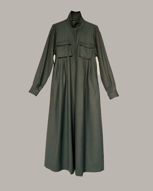 Riding Dress in Sage Wool Flannel {Made to Order}