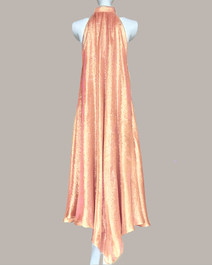 Steeple Dress in Peach Gold Silk Lame (Made to Order)