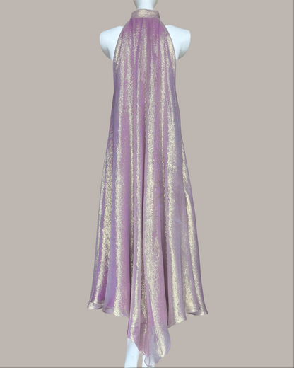 Steeple Dress in Lavender Gold Silk Lame (Made to Order)