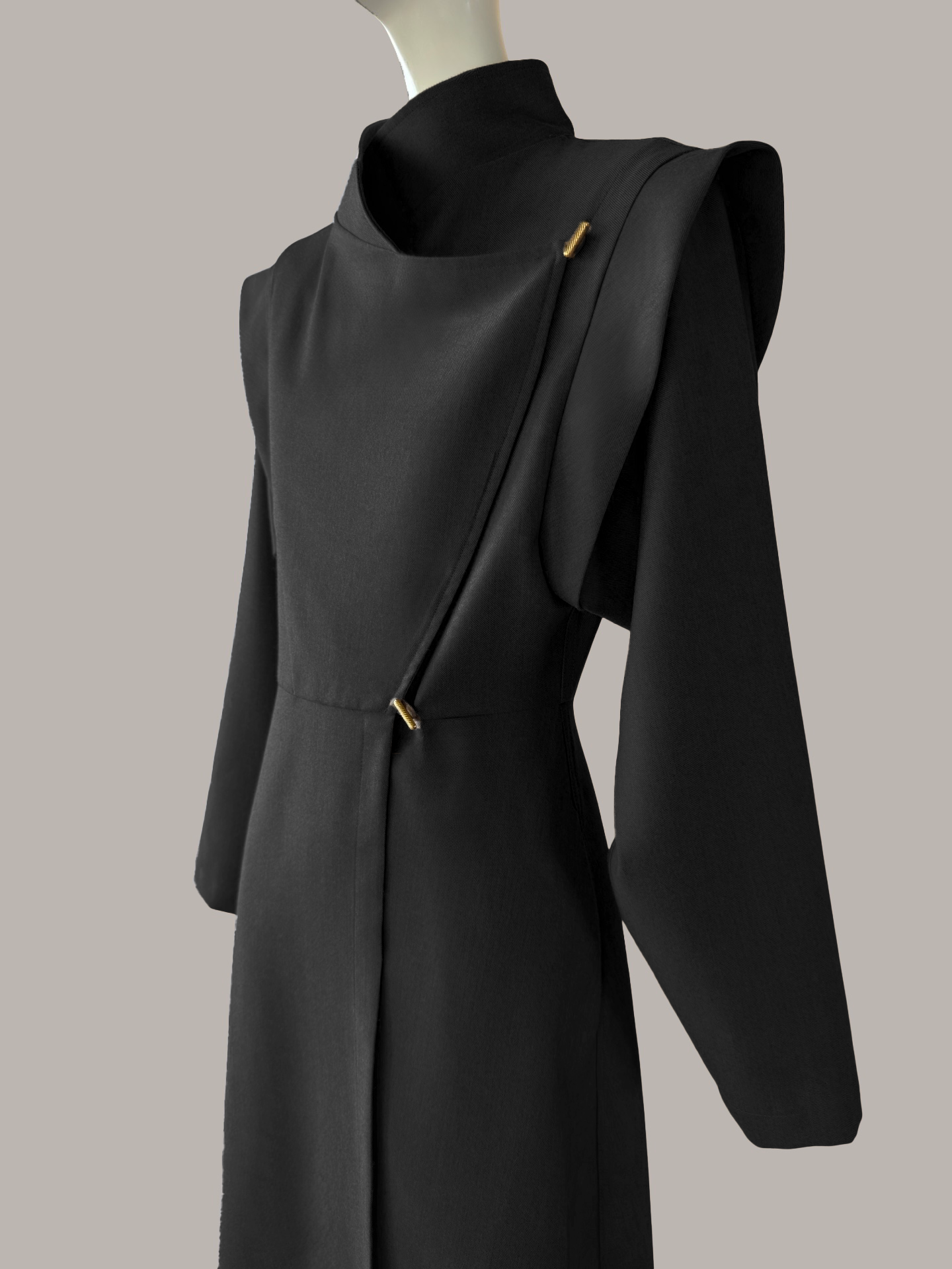 Voyage Coat Dress Coal Wool Flannel {Made to Order}