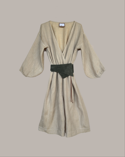 Yama Gaucho Jumpsuit Sand Pebble Linen {Made to Order}