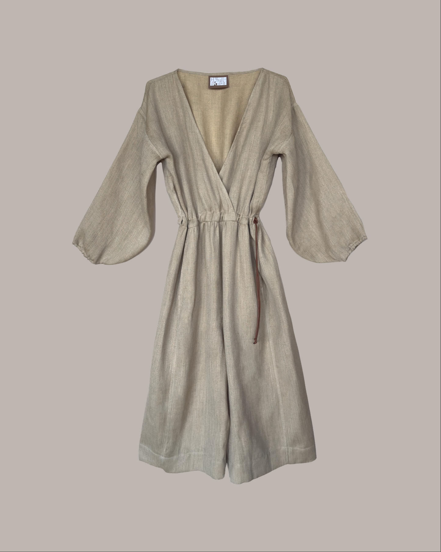 Yama Gaucho Jumpsuit Sand Pebble Linen {Made to Order}