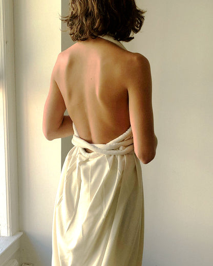 Infinite Rope Dress Ivory Raw Silk (Made to Order}