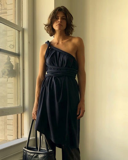 Infinite Rope Dress Indigo Raw Silk {Made to Order}