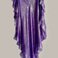 Ruffle Kaftan with Quilted Obi Belt Violet Silk Lame {Made to Order}