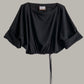 Moonrise Drawstring Pullover Raw Silk Black Kohl {Made to Order}