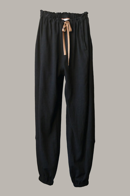 Genie Pant Black Cotton Gauze