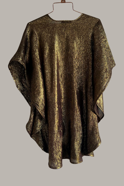 Half Moon Dress & Top in Black Gold Silk Lame'