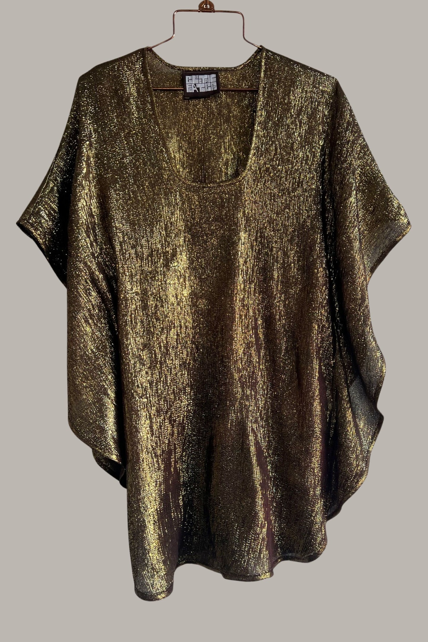 Half Moon Dress & Top in Black Gold Silk Lame'