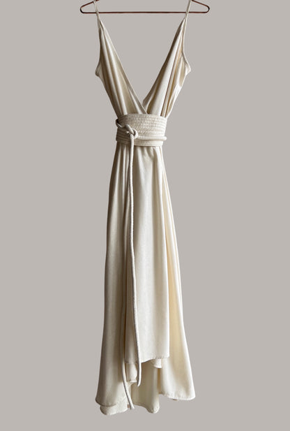 Isadora Wrap Dress with Trapunto Oval Obi Belt