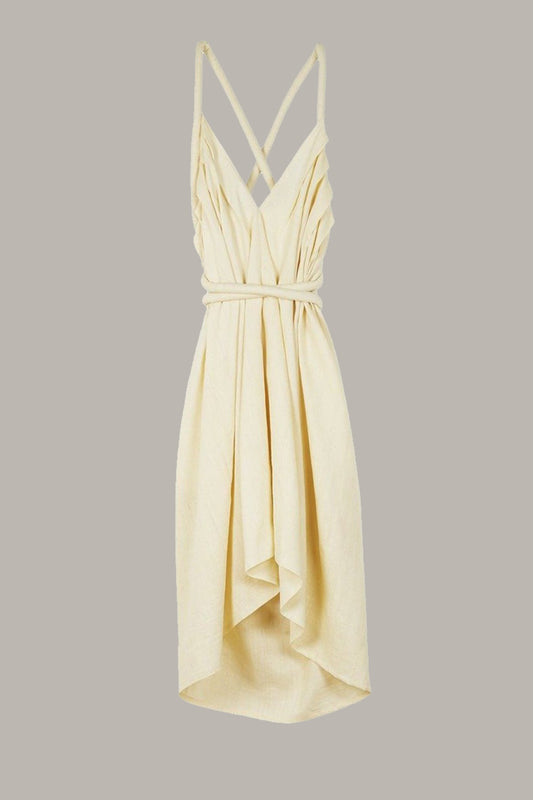 Infinite Rope Dress  Limited Edition Ecru Textured Silk